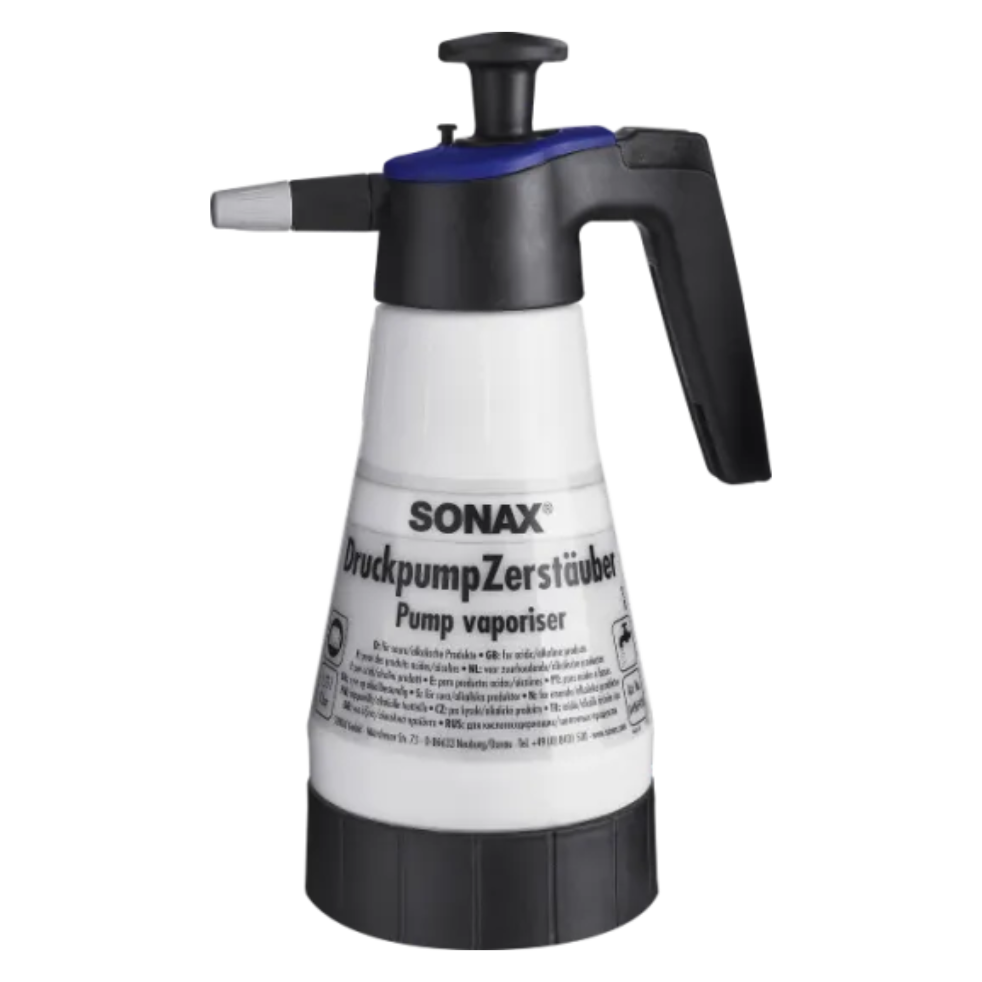 SONAX Druckpumpzerstäuber für saure/alkalische Produkte - 1,25l – KFZ-Teile- Brinkmann